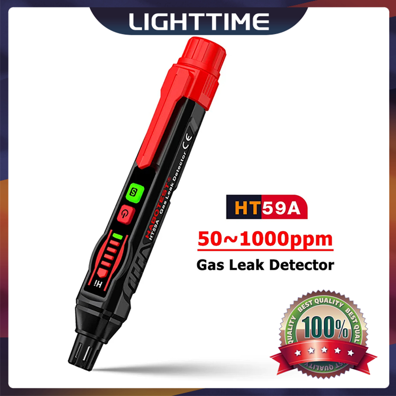 เครื่องตรวจจับก๊าซธรรมชาติ HT59A 50~1000ppm พร้อมเสียงเตือน แบบพกพา ความไวแสงสูง ต่ํา