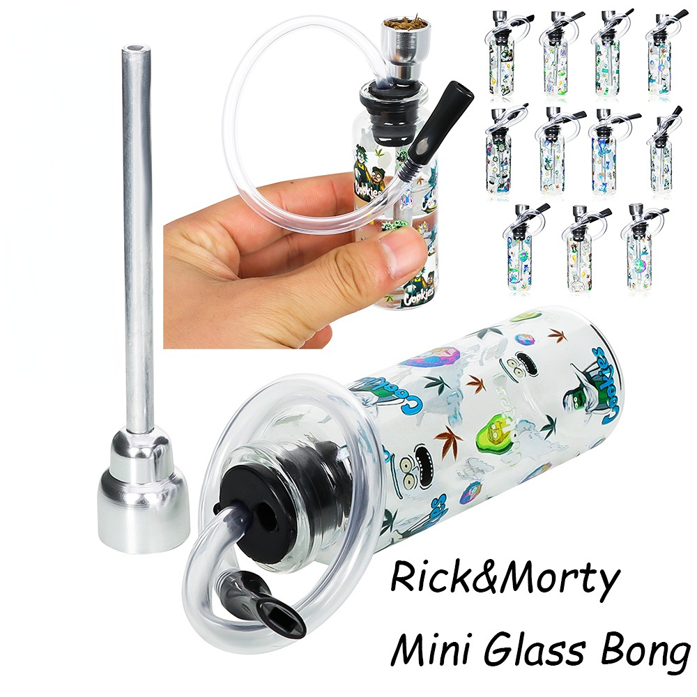 Mini Bong บ้องพกพา ขวดน้ําแก้ว ขนาดเล็ก พร้อมหลอดดูด 1 ชิ้น อุปกรณ์สายเขียว