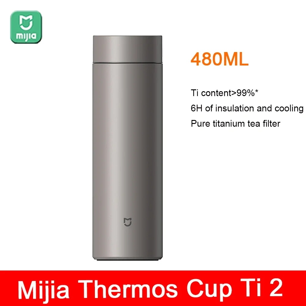 Mijia กระติกน้ําร้อน Ti 2 TA1 ไทเทเนียมบริสุทธิ์ ความจุ 480 มล. เก็บความร้อน 6 ชั่วโมง สําหรับเดินทาง