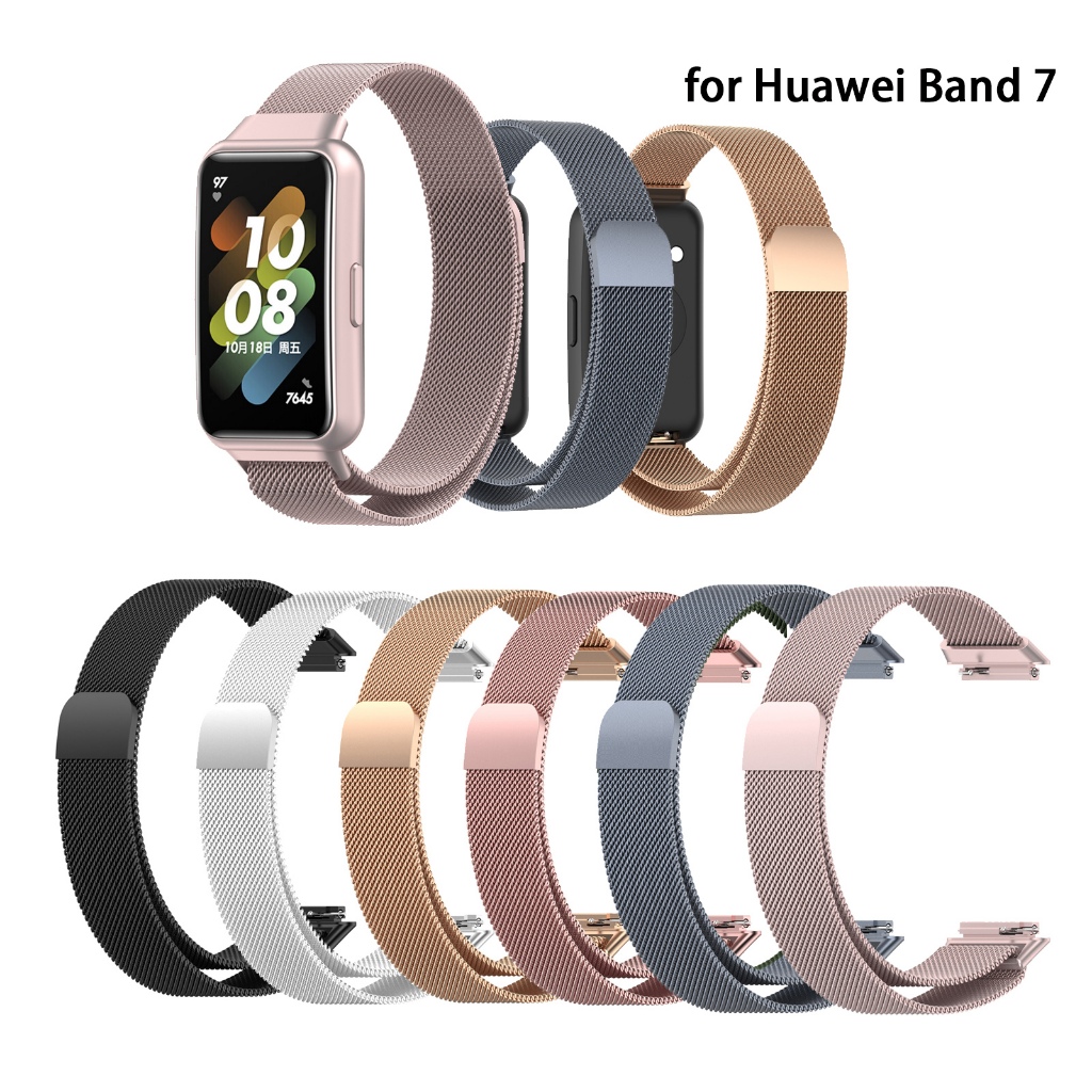 สายนาฬิกาข้อมือ สเตนเลส แม่เหล็ก สําหรับ Huawei band 7