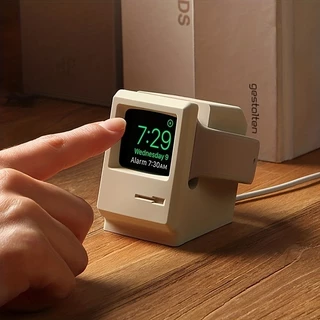 สําหรับ Apple Watch 9 8 7 6 5 4 iWatch 3 2 1 ขาตั้งซิลิโคน แท่นชาร์จ ที่วาง ย้อนยุค ลายคอมพิวเตอร์ ขาตั้งข้างเตียง ฐานยึด
