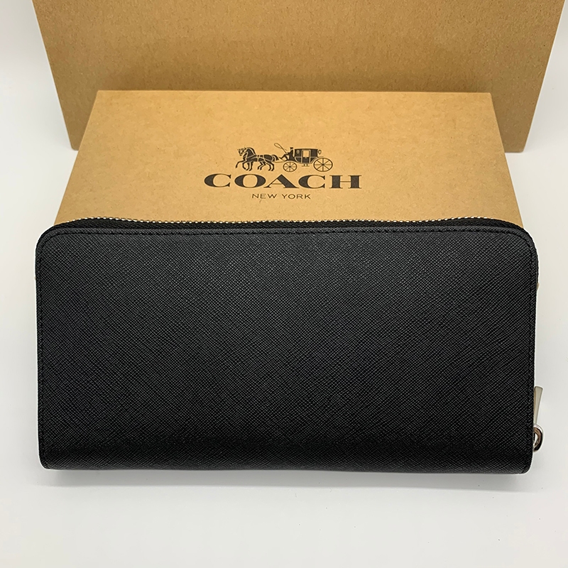 Coach F74769 กระเป๋าสตางค์ ใบยาว หนังแท้ มีซิป ใส่เหรียญ บัตรได้ สําหรับผู้ชาย
