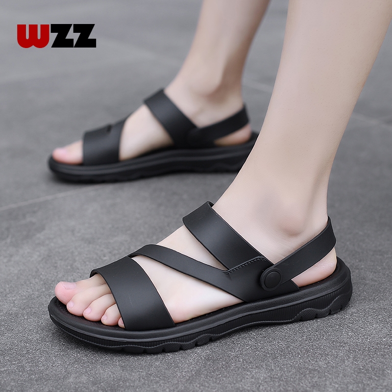 Wzz พร้อมส่ง รองเท้าแตะ หนัง PU หรูหรา เหมาะกับเดินชายหาด แฟชั่นฤดูร้อน สําหรับผู้ชาย 45 46 47