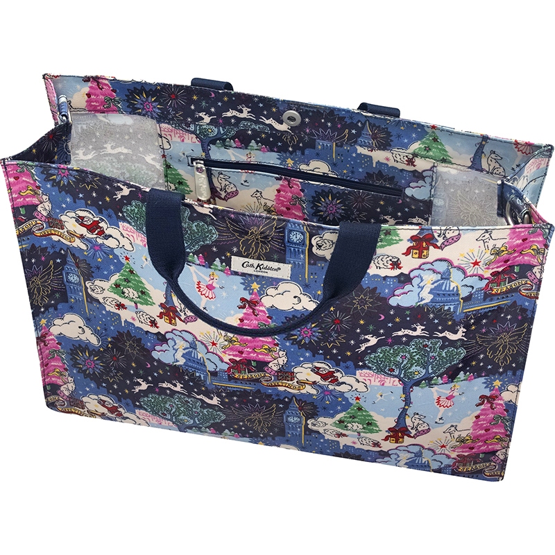 2024 UK cath kidson กระเป๋าสะพายขนาดใหญ่ความจุ Casual หญิงกระเป๋าสไตล์อังกฤษ Messenger กระเป๋าผ้าใบพิมพ์กระเป๋าถือ