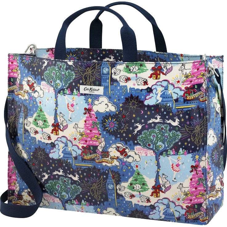 2024 UK cath kidson กระเป๋าสะพายขนาดใหญ่ความจุ Casual หญิงกระเป๋าสไตล์อังกฤษ Messenger กระเป๋าผ้าใบพิมพ์กระเป๋าถือ