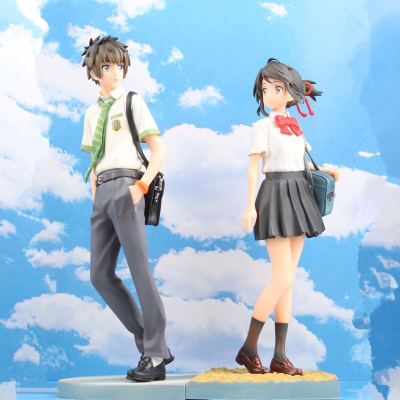 ตุ๊กตาฟิกเกอร์ Pvc อนิเมะ Your Name Tachibana Taki Miyamizu Mitsuha ขนาด 18 ซม.-20 ซม. 2 ชิ้น