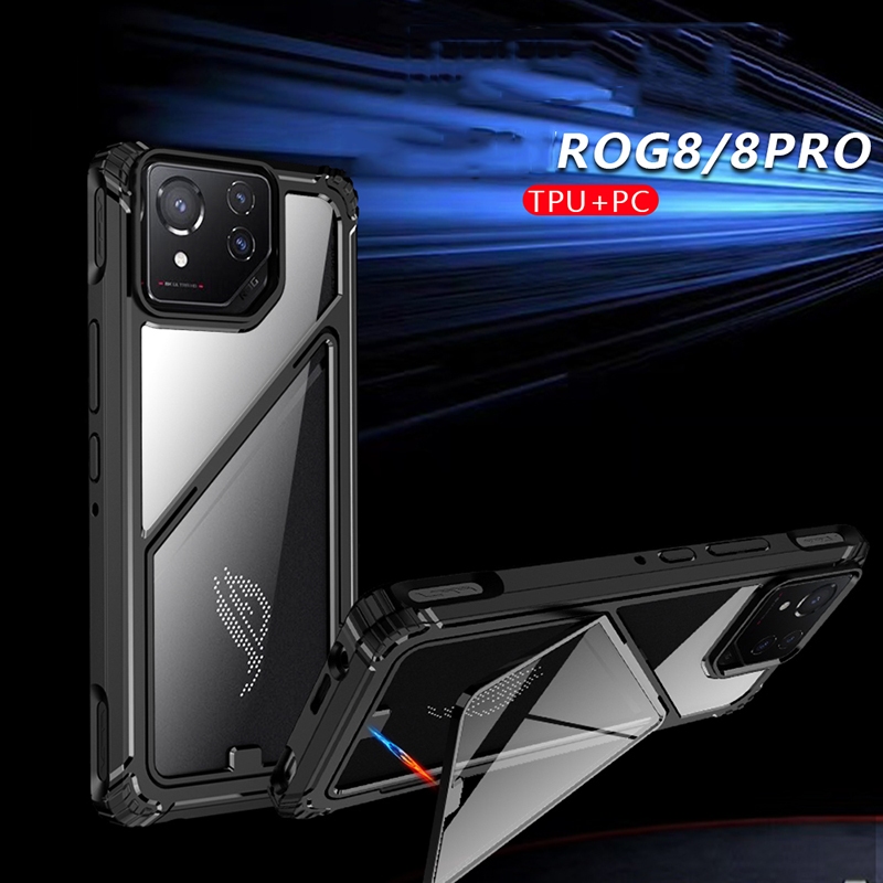 ROG Phone 8 Casing Case สําหรับ ASUS ROG Phone 8 Pro ROG 8 Pro Magnetic Holder โปร่งใสกันกระแทก Hard