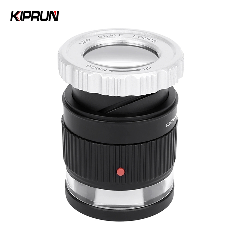 Kiprun แว่นขยาย ปรับได้ 30 เท่า พร้อมไฟ LED UV ปรับโฟกัสได้ เครื่องประดับ