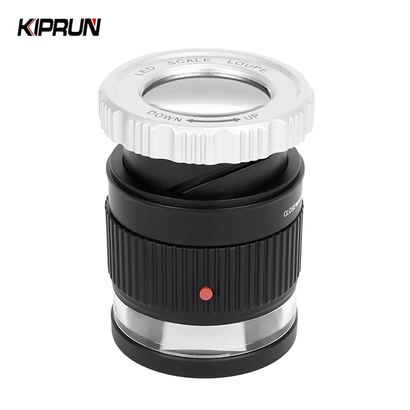 Kiprun แว่นขยาย ปรับได้ 30 เท่า พร้อมไฟ LED UV ปรับโฟกัสได้ เครื่องประดับ