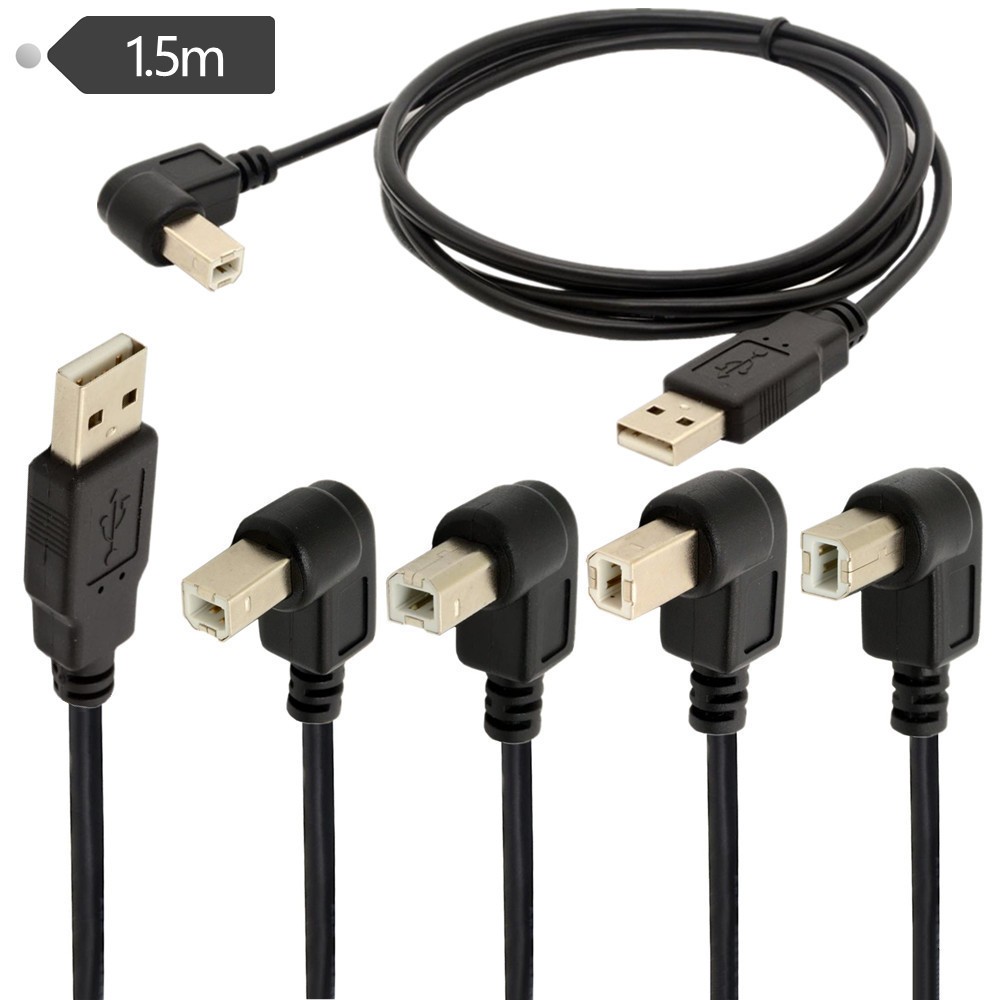 USB Transfer Square Port USB-B เครื่องพิมพ์เครื่องสแกนเนอร์สายส่งเครื่องพิมพ์ข้อมูล Cable Up Down ซ้ายขวาข้อศอกตรงหัว 0.3 M 0.5 M 1 M 1.5 M 3 M
