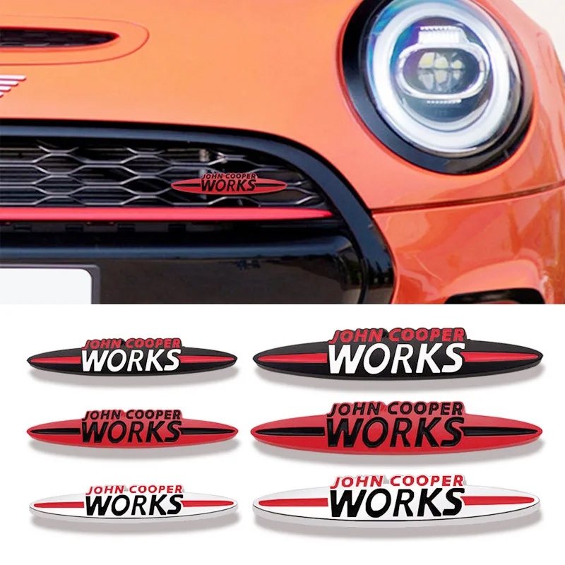 3D โลหะ JCW John Cooper Works ป้ายสัญลักษณ์สําหรับ MINI Coopers Clubman Countryman F56 F60 R50 R52 R53 R55 R56 R57 R58 F55 รถสติกเกอร์