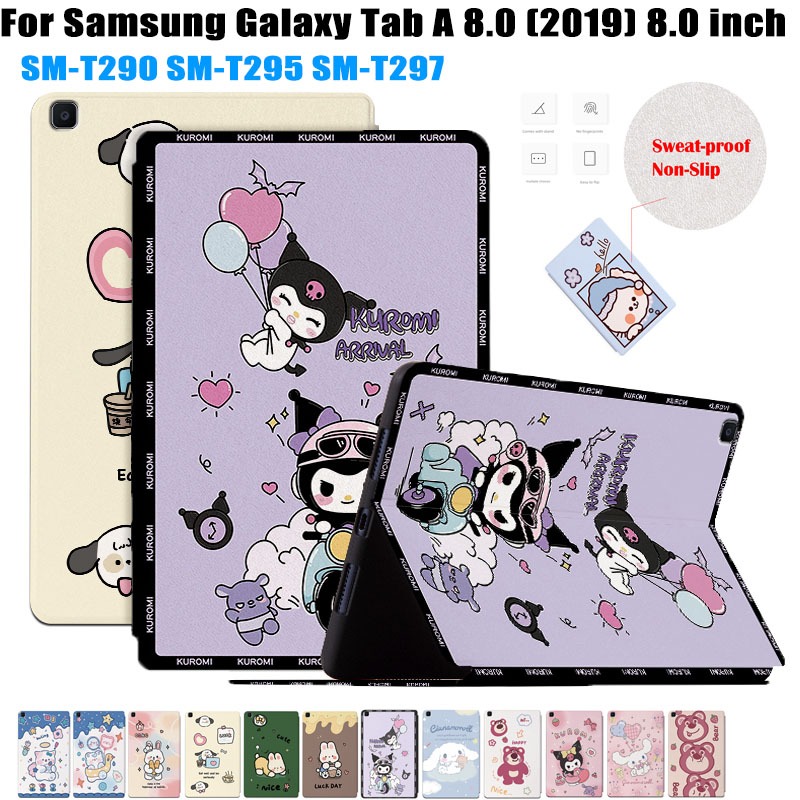 สําหรับ Samsung Galaxy Tab A 8.0 (2019) แฟชั่นน่ารักการ์ตูนรูปแบบกันกระแทกแท็บเล็ต SM-T290 SM-T295 SM-T297 คุณภาพสูง PU หนังฝาครอบ