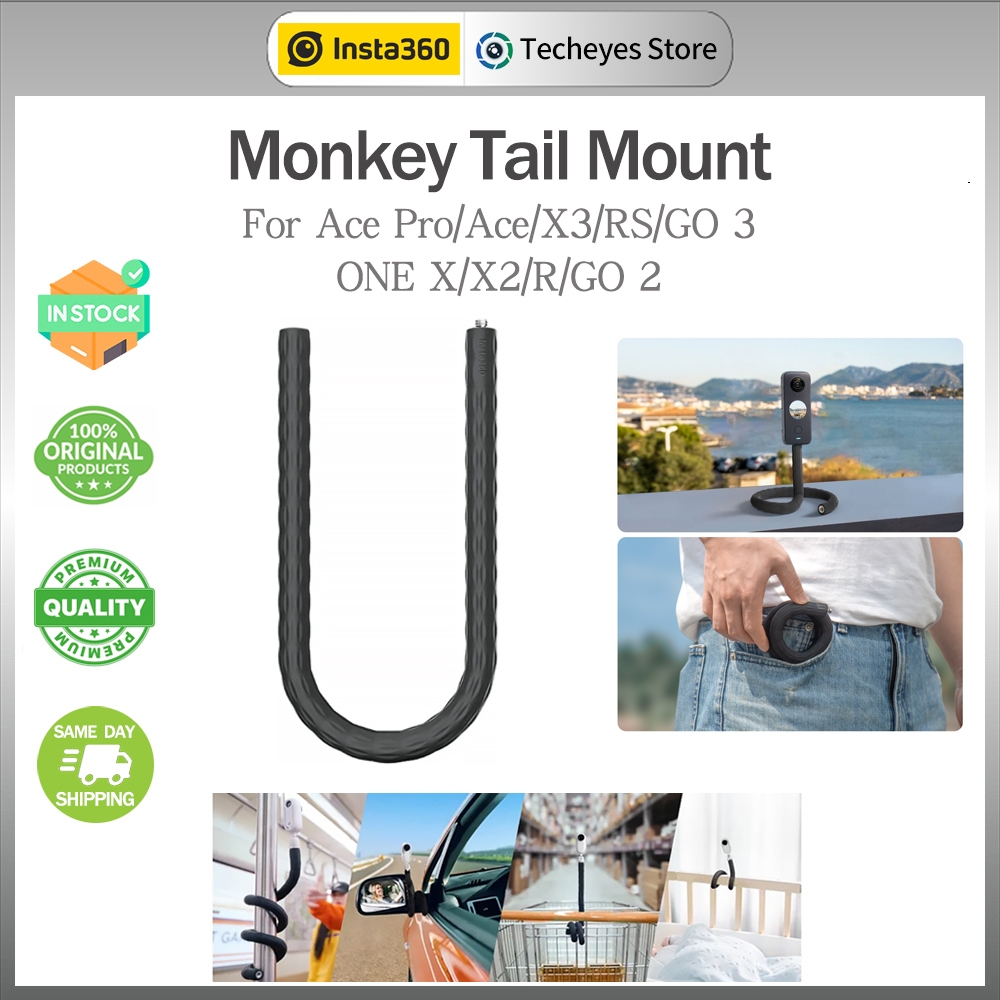 【Ready Stock】Insta360 Monkey Tail Mount Flexible Selfie Stick for Insta 360 Ace Pro, Ace ,GO 3 ,ONE X, X2,X3,R,RS,GO 2