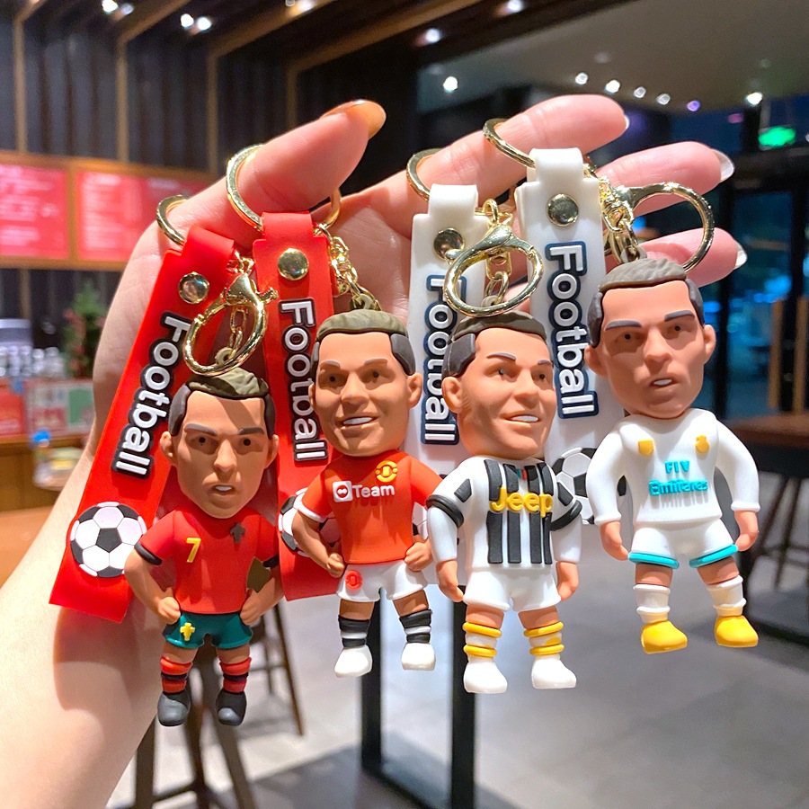 Coffeejoy พวงกุญแจ จี้การ์ตูนฟุตบอล C Ronaldo น่ารัก ของขวัญ สําหรับผู้ชาย พร้อมส่ง