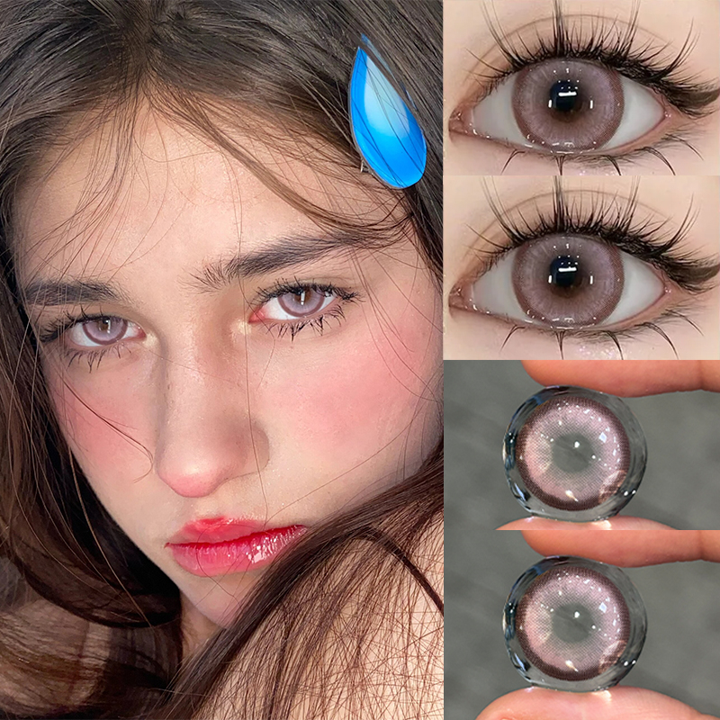 【ใหม่ และเลนส์เกรด】ksseye คอนแทคเลนส์ สีชมพู 14.5 มม. 0.00-8.00 2 ชิ้น