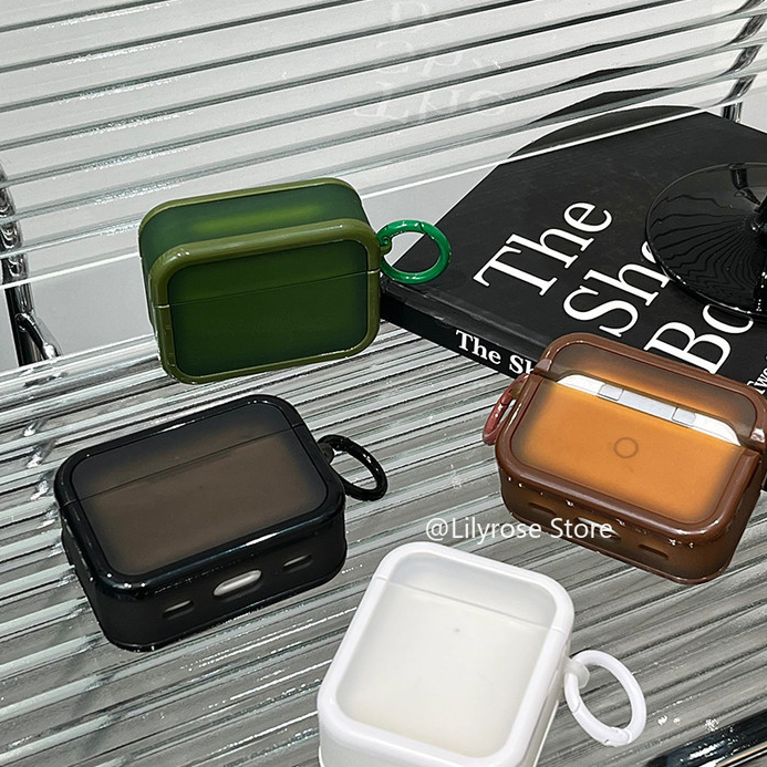 เคสหูฟังบลูทูธไร้สาย เนื้อแมตต์ เรียบง่าย พร้อมหัวเข็มขัด สําหรับ AirPod Pro2 AirPod 1 2 3