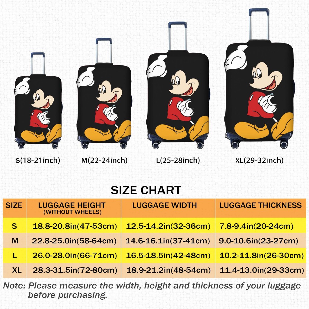 ผ้าคลุมป้องกันกระเป๋าเดินทาง ผ้าคลุมกระเป๋าเดินทางส่วนบุคคลยืดได้ 18-32in 4 ขนาด [S/M/L/XL] 24D