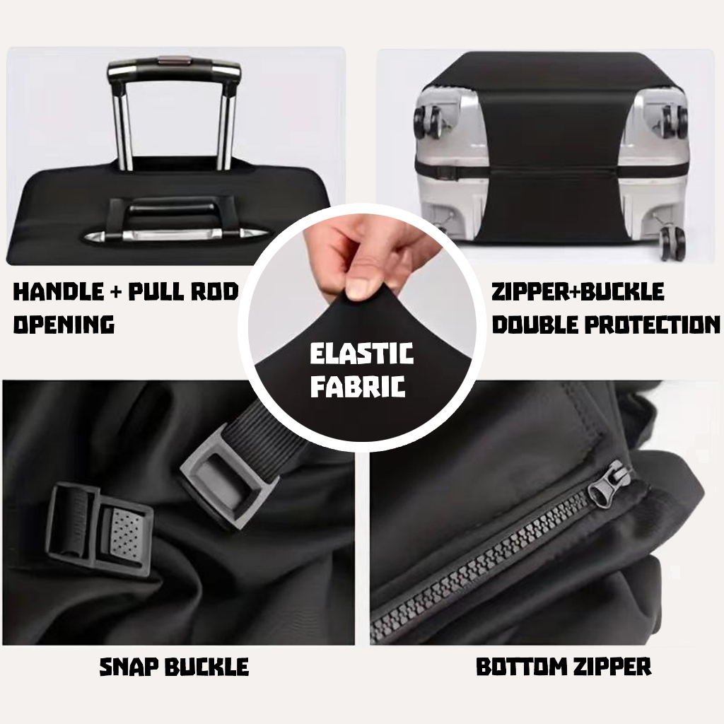 ผ้าคลุมกระเป๋าเดินทาง ผ้าสแปนเด็กซ์ แบบยืดหยุ่น ยืดหยุ่น Luggage Cover 18 20 24 28 30 32 นิ้ว 24J - รูปที่ 5