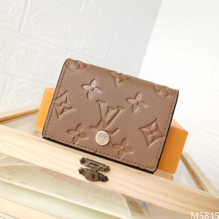 LV [พร้อมกล่องของขวัญ] Louis Vuitton กระเป๋าสตางค์ หนังแท้ ใบสั้น คุณภาพสูง สําหรับผู้หญิง M58456