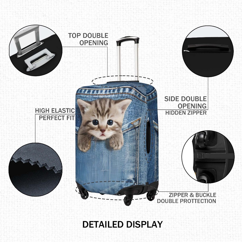 ผ้าคลุมกระเป๋าเดินทาง ผ้าสแปนเด็กซ์ แบบยืดหยุ่น ยืดหยุ่น Luggage Cover 18 20 24 28 30 32 นิ้ว 24M