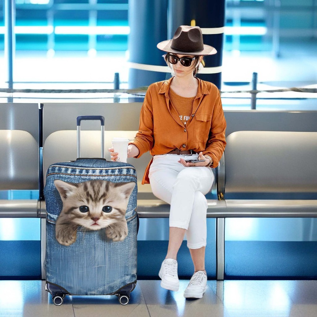 ผ้าคลุมกระเป๋าเดินทาง ผ้าสแปนเด็กซ์ แบบยืดหยุ่น ยืดหยุ่น Luggage Cover 18 20 24 28 30 32 นิ้ว 24M