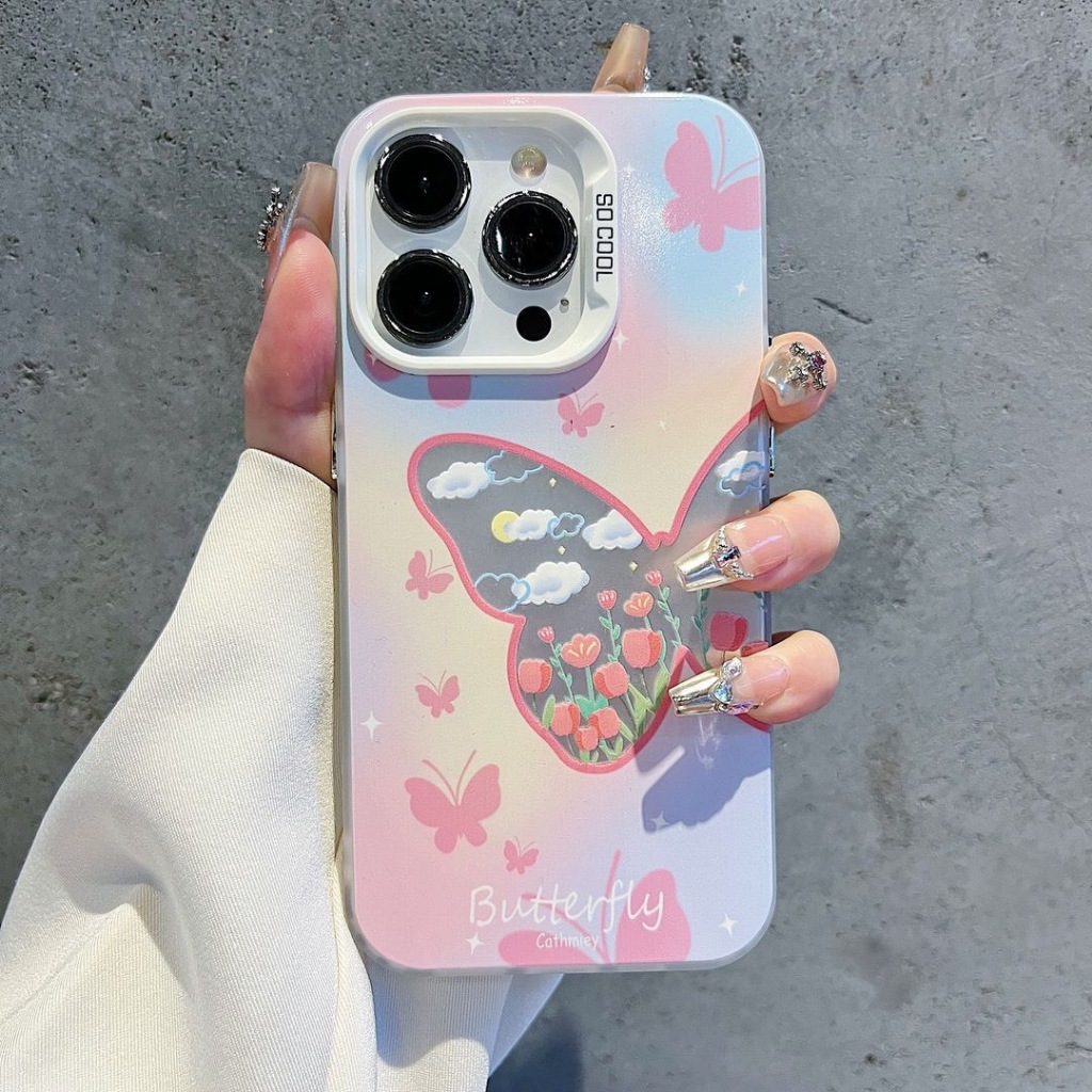 เคส ดอกไม้ผีเสื้อ Baiyun กรณี Samsung galaxy s24fe s25 ultra note20 ultra s20 fe s21 s22 + s23 plus s24 ultra 5G ปลอก casing
