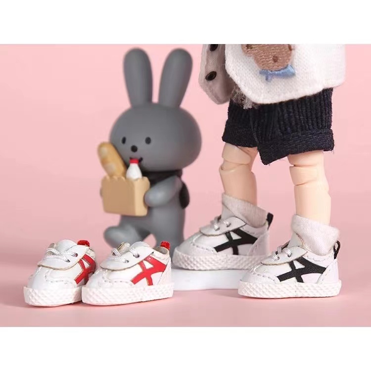 Ob11 รองเท ้ า (2.6 *1.2ซม . ) ตุ ๊ กตาสีขาวรองเท ้ ากีฬา 1/12 BJD รองเท ้ าตุ ๊ กตา GSC Nendoroid Body9 Molly DOD YMY Obitsu11
