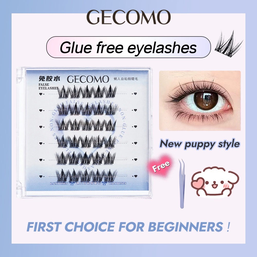 Gecomo ขนตาปลอม ไม่ใช้กาว ใช้ซ้ําได้ สําหรับผู้เริ่มต้น