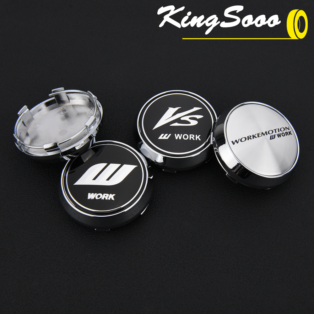 1ห่อ/4ตัว JDM แข่งรถ ขนาดขา 64มม ฝาครอบดุมล้อ WORK ฝาปิดดุมล้อ ครอบดุมล้อตัวสูง สําหรับ WORK ขอบ สีด