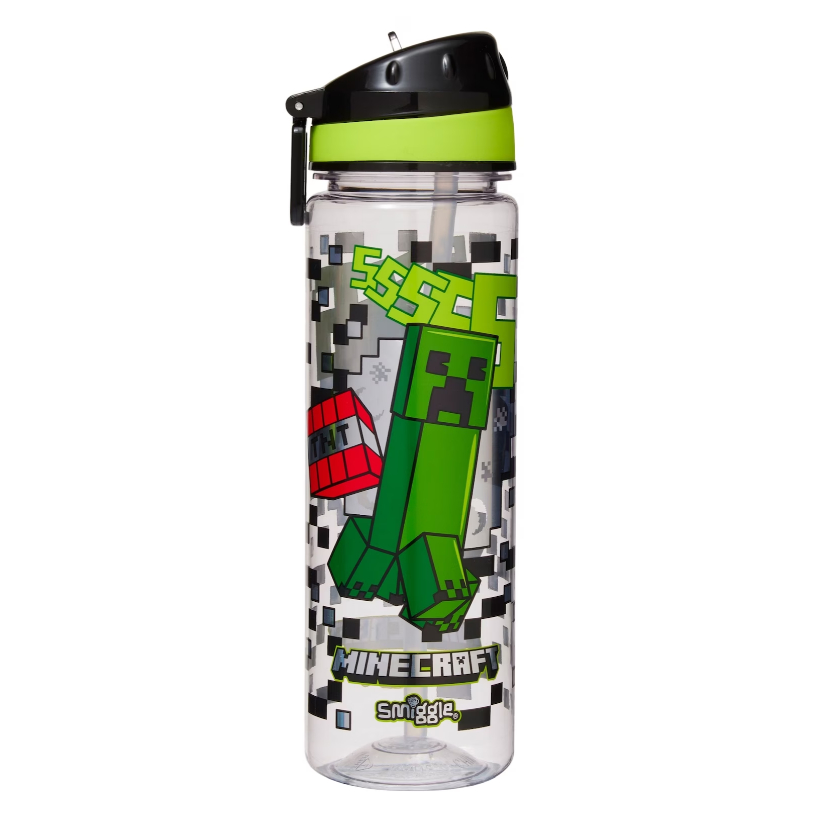 Smiggle MINECRAFT ขวดเครื่องดื่มสําหรับเด็ก 650ML
