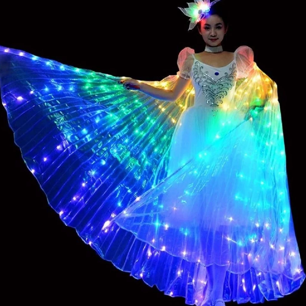 ปีกเต้นรำหน้าท้องมาพร้อมกับไฟ LED ปีกผีเสื้อ มีไฟ แสง หลากสี สําหรับเต้นรําหน้าท้อง ปีกเต้นรําหน้าท้องเรืองแสงผีเสื้อ เรืองแสงเรืองแสงแสดงเครื่องแต่งกายประสิทธิภาพผู้ใหญ่ thumbnail 6