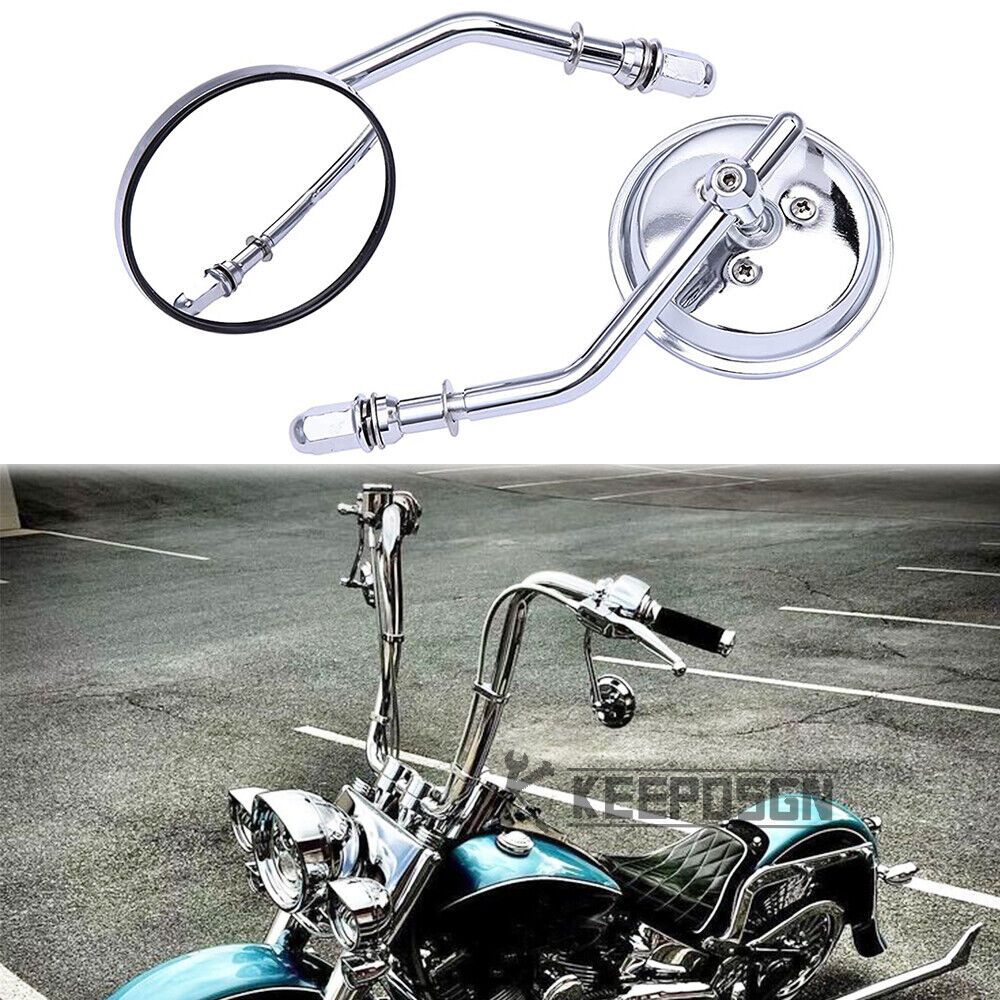 กระจกมองข้างโครเมียมรถจักรยานยนต์สําหรับ Harley Davidson Softail Heritage Classic
