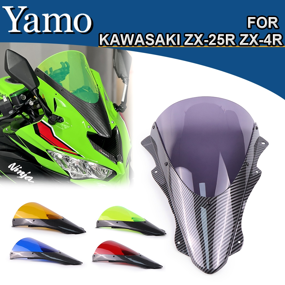 กระจกกันลม คาร์บอนไฟเบอร์ ดัดแปลง สําหรับรถจักรยานยนต์ Kawasaki ZX-25R ZX-4R ZX25R ZX4R