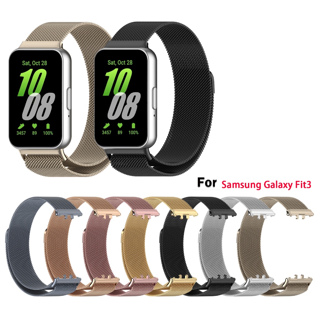 สายนาฬิกาข้อมือ สเตนเลส หัวเข็มขัดแม่เหล็ก สําหรับ Samsung Galaxy Fit3 Fit 3 SM-R390