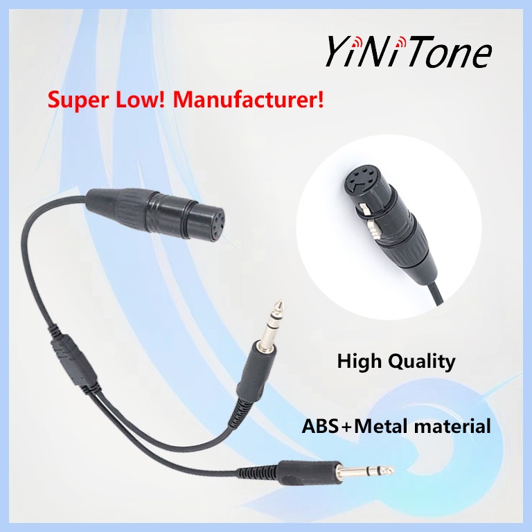 อะแดปเตอร์เสียงสเตอริโอ สําหรับ Airbus GA ปลั๊กคู่ ตัวเมีย เป็น XLR 5 Pin ตัวผู้ อุปกรณ์เสริมหูฟัง