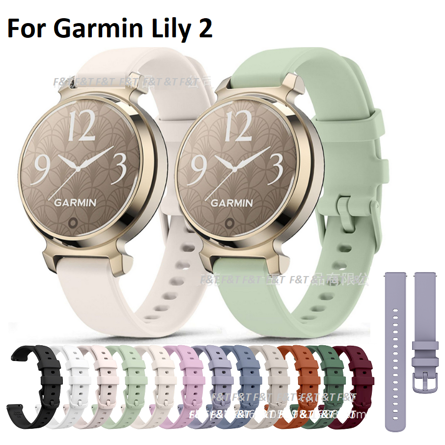 Compatible For สาย garmin lily 2 สายนาฬิกาข้อมือ Garmin Lily 2 Active สาย ซิลิโคนนิ่ม พร้อมอุปกรณ์ติดตั้ง สําหรับ Garmin Lily 2 สาย garmin lily 2 Strap Silicone สาย Garmin Lily 2 Active Strap