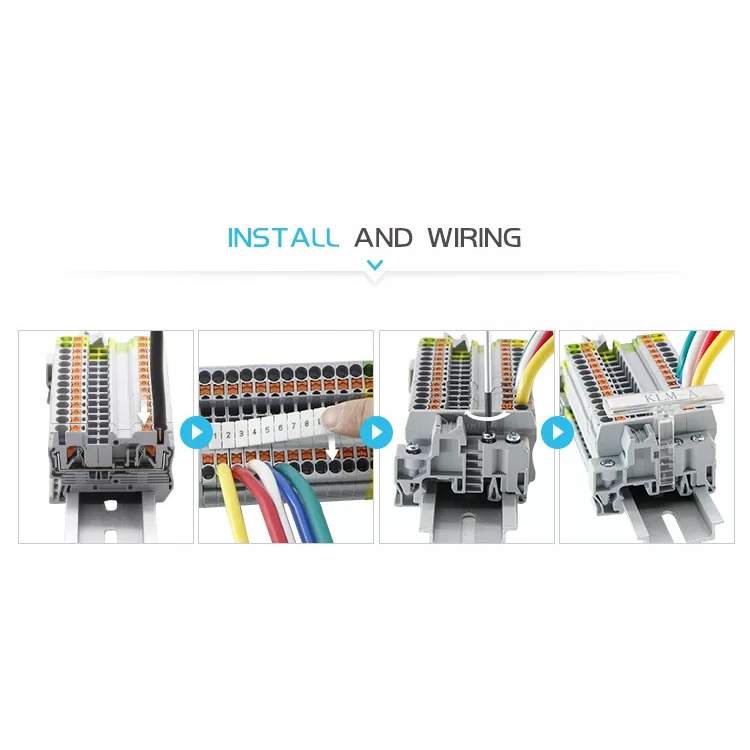 Pttb2.5 Double Level Terminal Block Din Rail Mount Push-in Insert Connection 2.5mm2 Connector PTTB 2.5 With End Cover/Bridge/Marker - รูปที่ 5