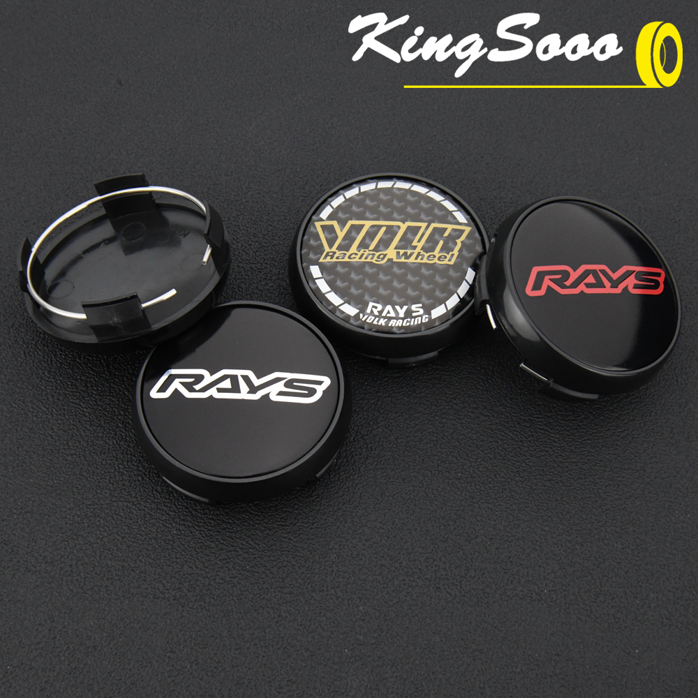 1ห่อ/4ตัว JDM ขนาดขา 60มม ฝาปิดดุมล้อ VOLK ฝาครอบดุมล้อ ฝาดุมล้อ สําหรับ แข่งรถ RAYS ขอบ สีดํา & สีเงิน