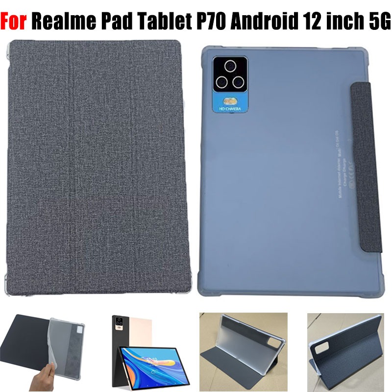 เคสแท็บเล็ต TPU หนัง PU นิ่ม แบบฝาพับ ตั้งได้ คุณภาพสูง สําหรับ Realme Pad Tablet P70 Android 12 นิ้ว 5G P70