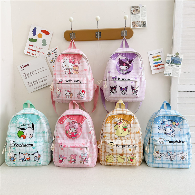 SANRIO กระเป๋าเป้สะพายหลัง กระเป๋านักเรียน พิมพ์ลาย My Melody Kuromi Cinnamoroll KT น่ารัก น้ําหนักเบา สําหรับแม่ และลูก 2024