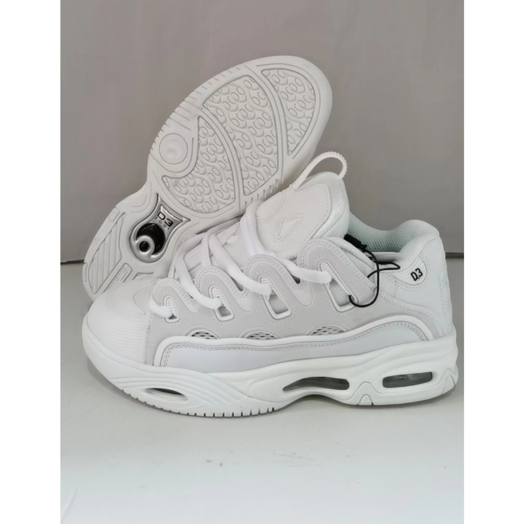 Osiris D3 Full Wht Knight 3M สะท้อน Hip Hop คู่ Full Air Cushion Jumbo Street รองเท้าสเก็ตบอร์ด Retr