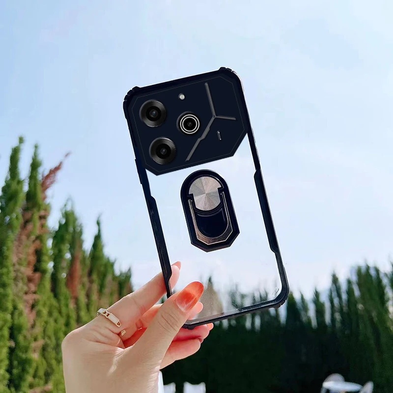 เคสโทรศัพท์สําหรับ Tecno Pova 6 Pro 6Pro Pova 6 5 4 Pro Neo 3 2 5Gเกราะอะคริลิคสี่มุมกันกระแทกกล้องเลนส์ป้องกันพร้อมผู้ถือ