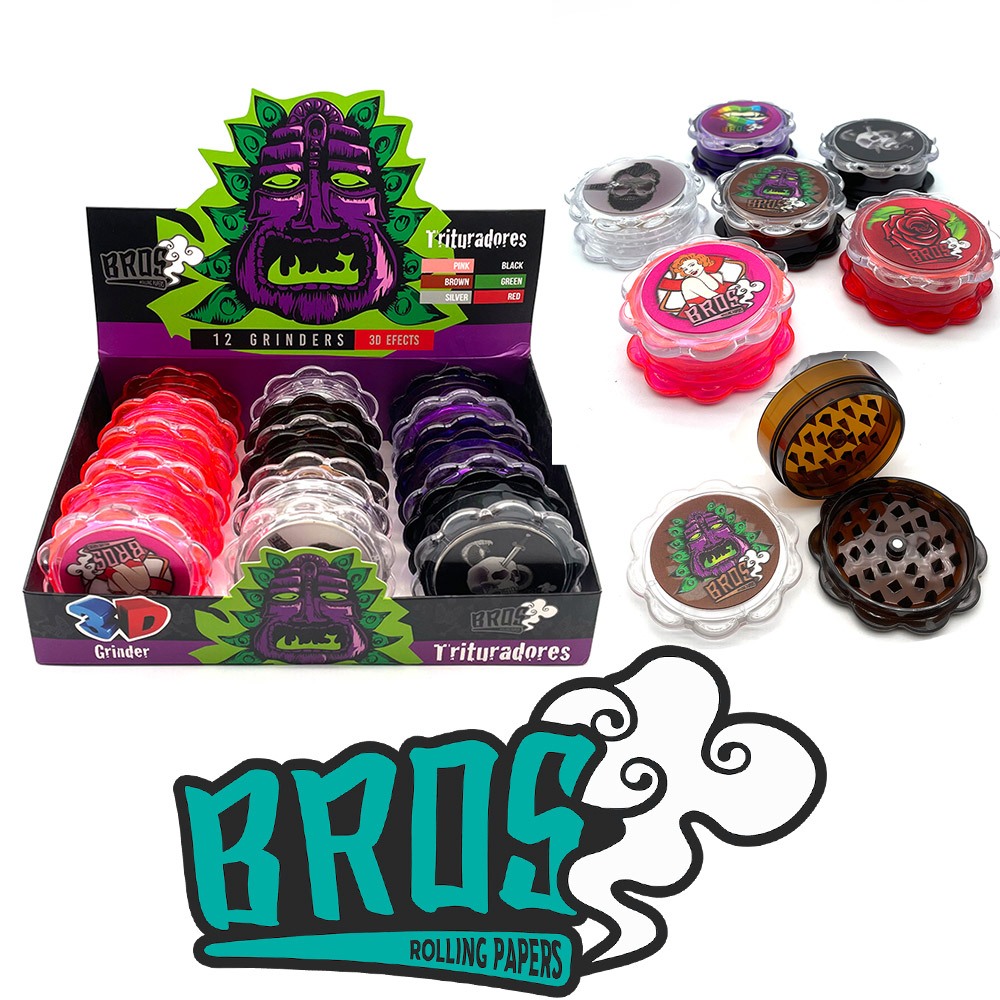 (ขายส่ง!! ยกกล่อง 12 ชิ้น) Bros 60 mm Grinder 12 Pcs เครื่องบดสมุนไพร ที่บดสมุนไพร