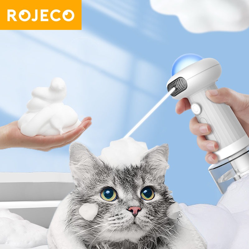 Rojeco เครื่องทําฟองสบู่ไฟฟ้า สําหรับอาบน้ําสัตว์เลี้ยง สุนัข