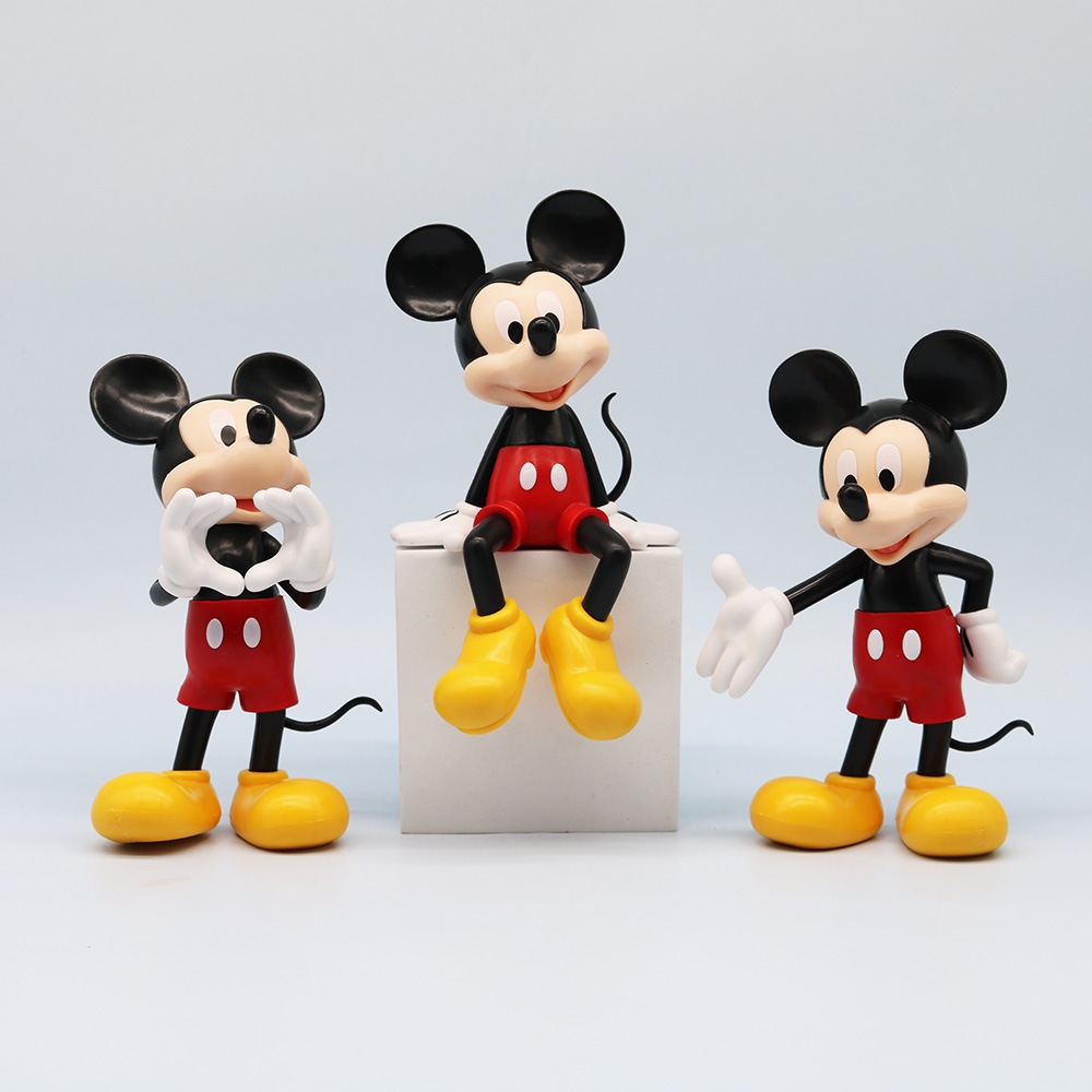 โมเดลฟิกเกอร์ PVC รูปการ์ตูนมิกกี้เมาส์ โดนัลด์ดั๊ก ขนาด 15 ซม. ของเล่นสําหรับเด็ก 3 ชิ้น ต่อชุด