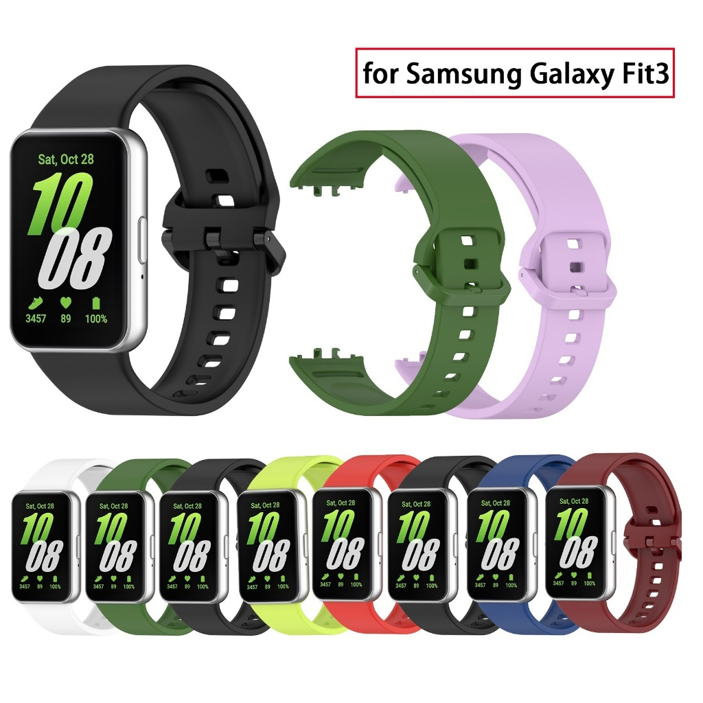 สายซิลิโคน สําหรับ Samsung Galaxy Fit 3 Fit3 SM-R390 นิ่ม กันน้ํา กีฬา แฟชั่น สมาร์ทวอทช์ สายรัดข้อมือ