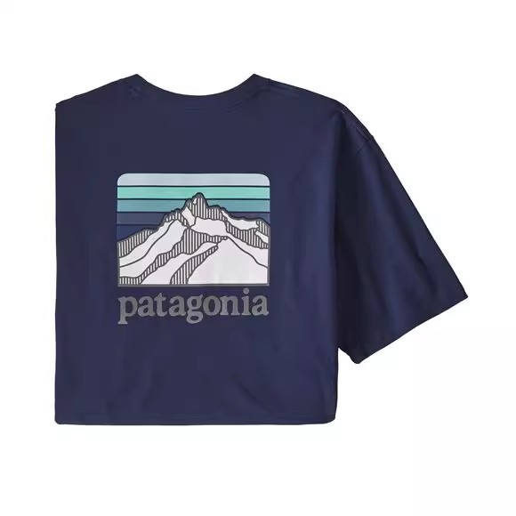 เสื้อยืดแขนสั้น พิมพ์ลายโลโก้ภูเขา Patagonia Patagonia สําหรับผู้ชาย และผู้หญิง
