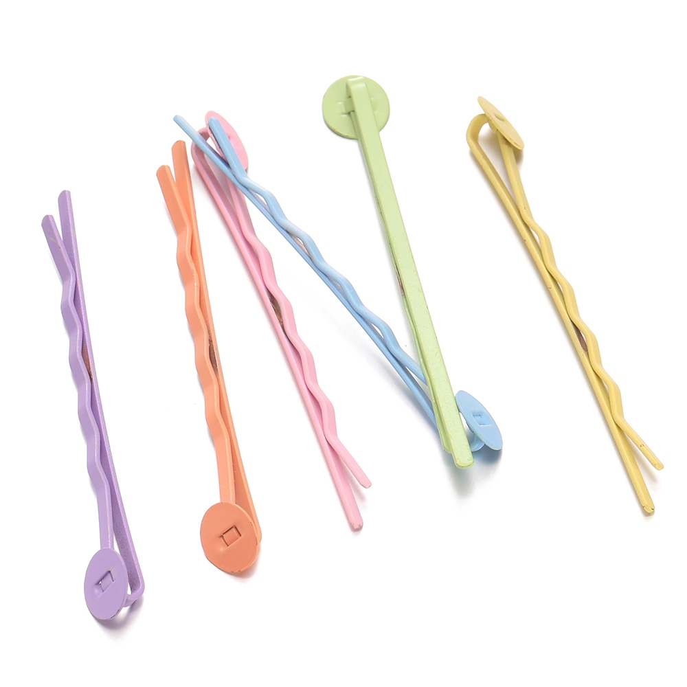 St.kunkka 20 ชิ้น Iron Macaron กิ๊บติดผม 8 * 55 มม. Macaron Ribbon Holder คลิปแบนสําหรับ DIY กิ๊บติดผมการผลิต - รูปที่ 2