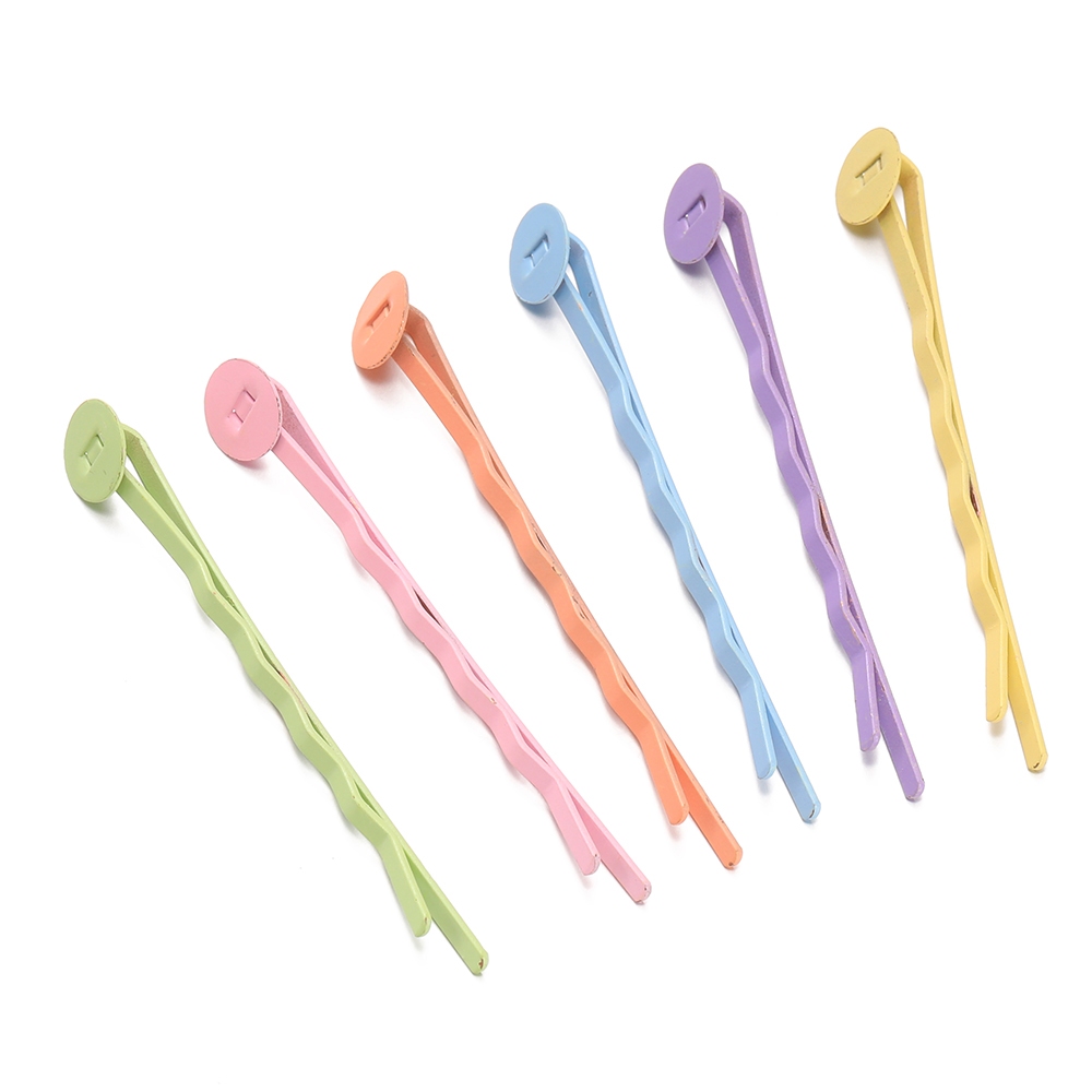 St.kunkka 20 ชิ้น Iron Macaron กิ๊บติดผม 8 * 55 มม. Macaron Ribbon Holder คลิปแบนสําหรับ DIY กิ๊บติดผมการผลิต