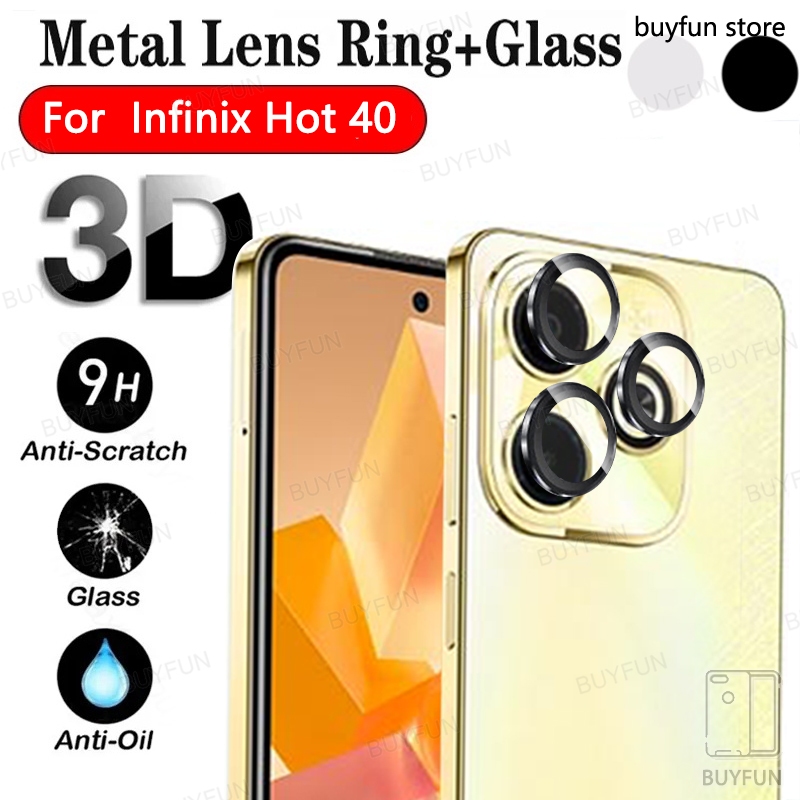 ฝาครอบเลนส์กล้อง โลหะ สําหรับ Infinix Hot 40 X6836 X6837 hot40 Pro 4G 6.78 นิ้ว hot40i 40i 6.56 นิ้ว X6528B